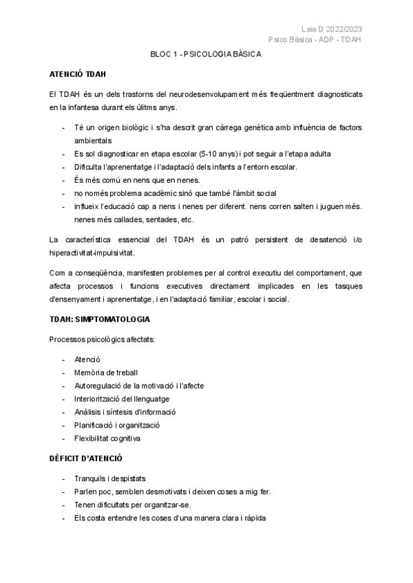 Miniatura del documento Apunts TDAH atenció - Psico Bàsica 1r quatri.pdf