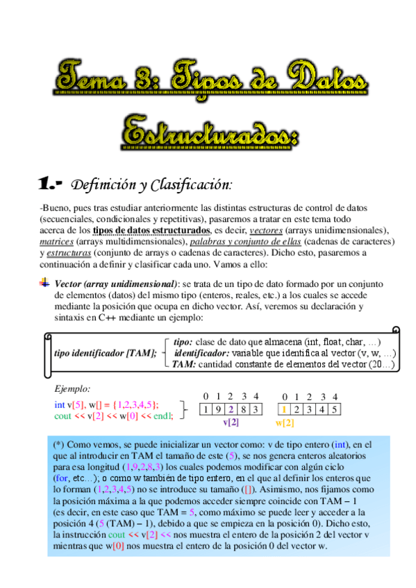 Miniatura del documento Tema 3. Tipos de Datos Estructurados.pdf