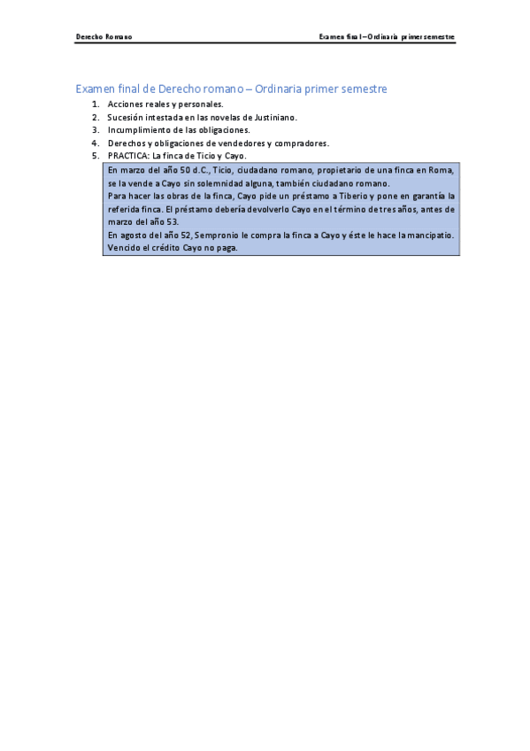 Miniatura del documento Examen final de Derecho romano - Ordinaria primer semestre.pdf
