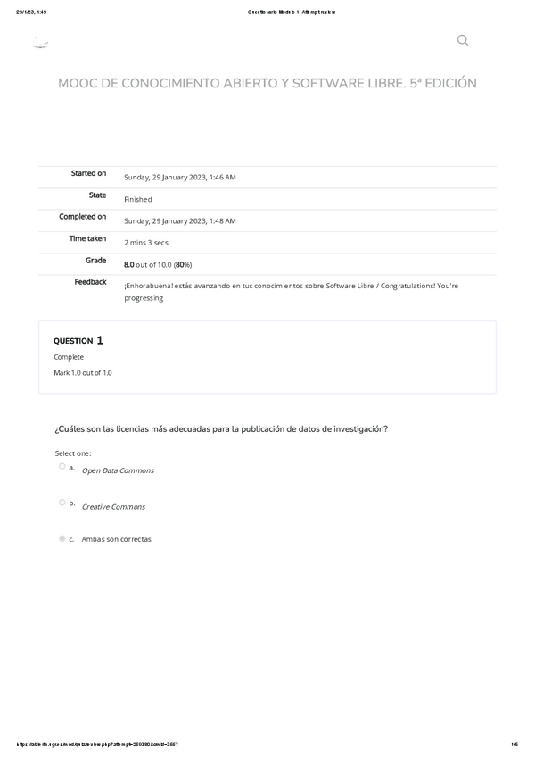 Miniatura del documento Cuestionario Modulo 1.Conocimiento abierto y Software libre MOOC.pdf
