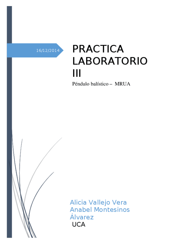 Miniatura del documento Practica 2. Pendulo balistico - MRUA.doc