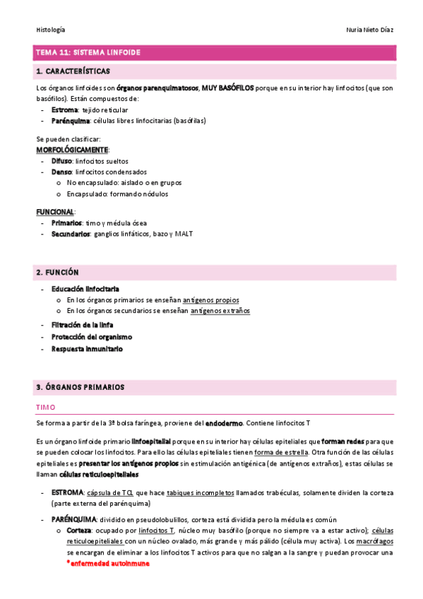 Miniatura del documento TEMA 11 - Sistema linfoide