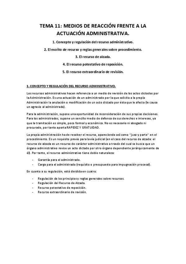 Miniatura del documento TEMA 11 - Medios de reacción frente a la Actuación administrativa..pdf