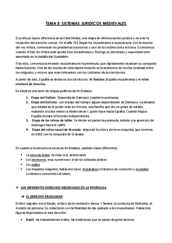 Miniatura del documento TEMA 5 SISTEMAS JURIDICOS MEDIEVALES.pdf
