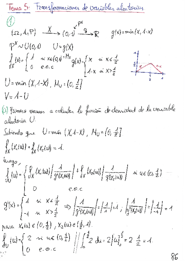 Miniatura del documento Ejercicios Tema 5: Transformaciones de variables aleatorias.pdf