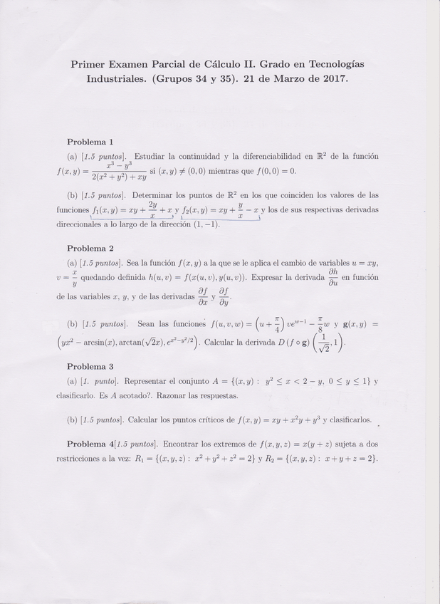 Miniatura del documento 1º Parcial Cálculo II GITI 2017 (Resolución).pdf