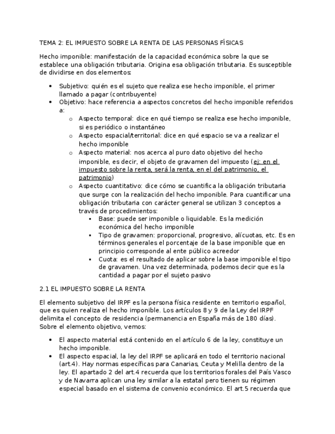 Miniatura del documento TEMA DERECHO FINANCIERO II IRPF.doc