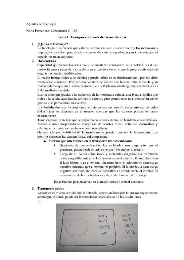 Miniatura del documento Apuntes de Fisiología. Tema 1 Transporte a través de las membranas.pdf