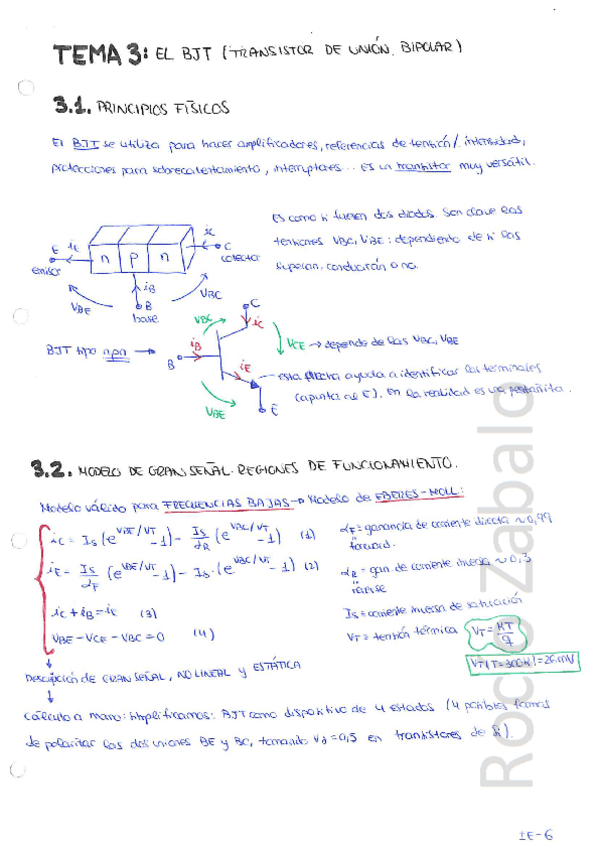 Miniatura del documento Apuntes de clase - Tema 3 Ingeniería Electrónica - El BJT.pdf