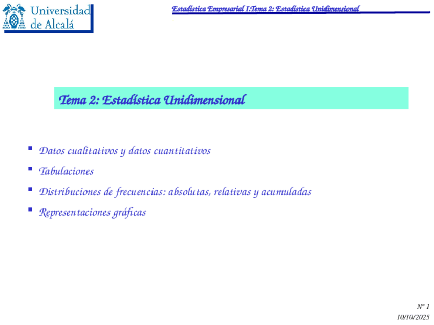 Miniatura del documento Tema 2_Estadistica Unidimensional.pptx