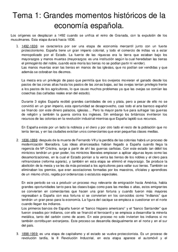 Miniatura del documento Tema 1. grandes momentos historicos de la economia española..docx