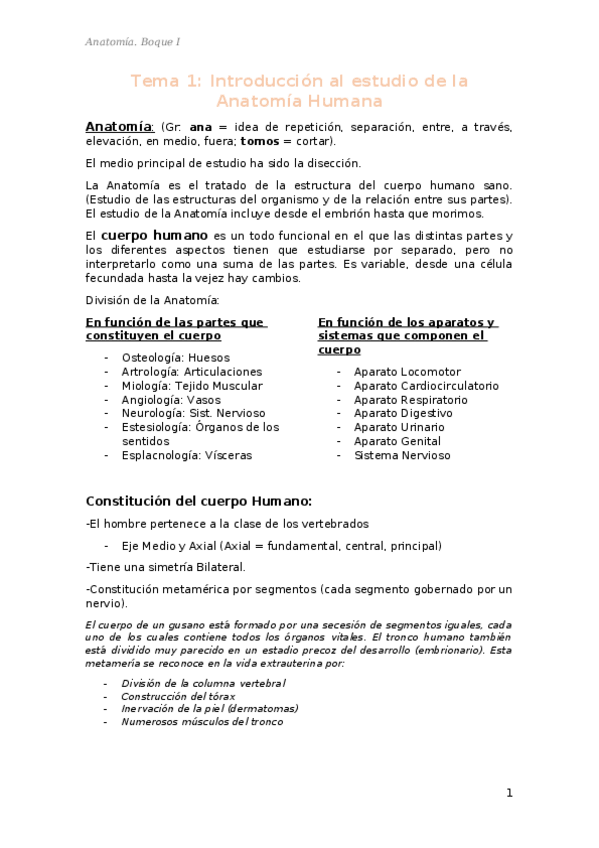 Miniatura del documento Tema 1 Introducción al estudio de la anatomúa humana.docx