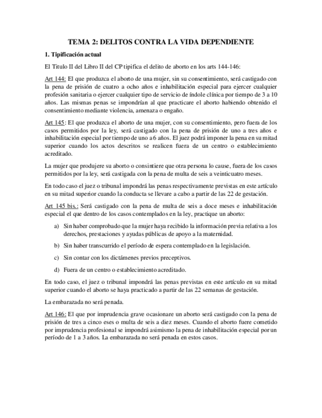 Miniatura del documento Tema 2. Delitos contra la vida dependiente.pdf