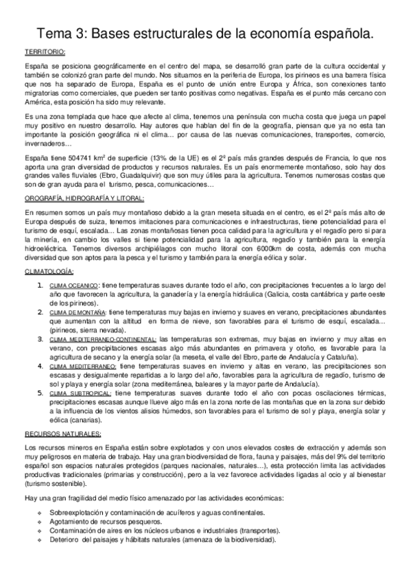 Miniatura del documento Tema 3. Bases estructurales de la economía española..docx