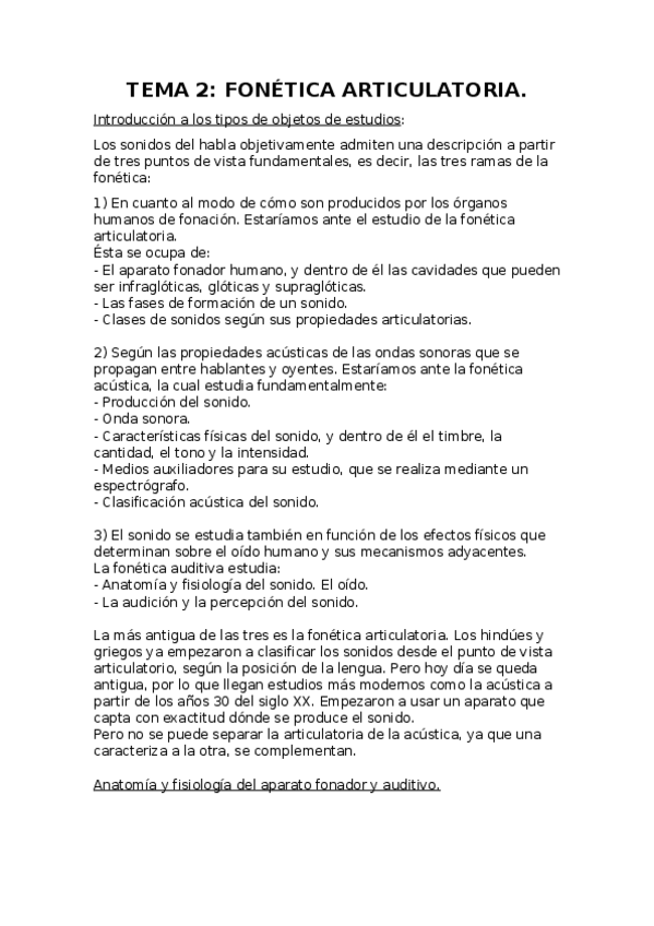 Miniatura del documento Tema 2 - Fonética articulatoria..docx