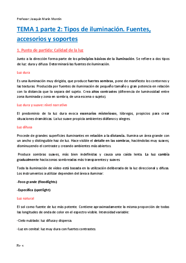Miniatura del documento Tema 1 Parte 2 Tipos de iluminación. Fuentes. Soportes..pdf