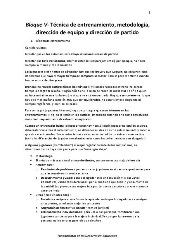 Miniatura del documento Bloque V- Metodología- técnica de entrenamiento, dirección de equipo y dirección de partido.pdf