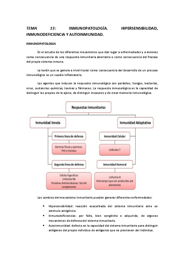 Miniatura del documento TEMA 13 INMUNOPATOLOGÍA.pdf