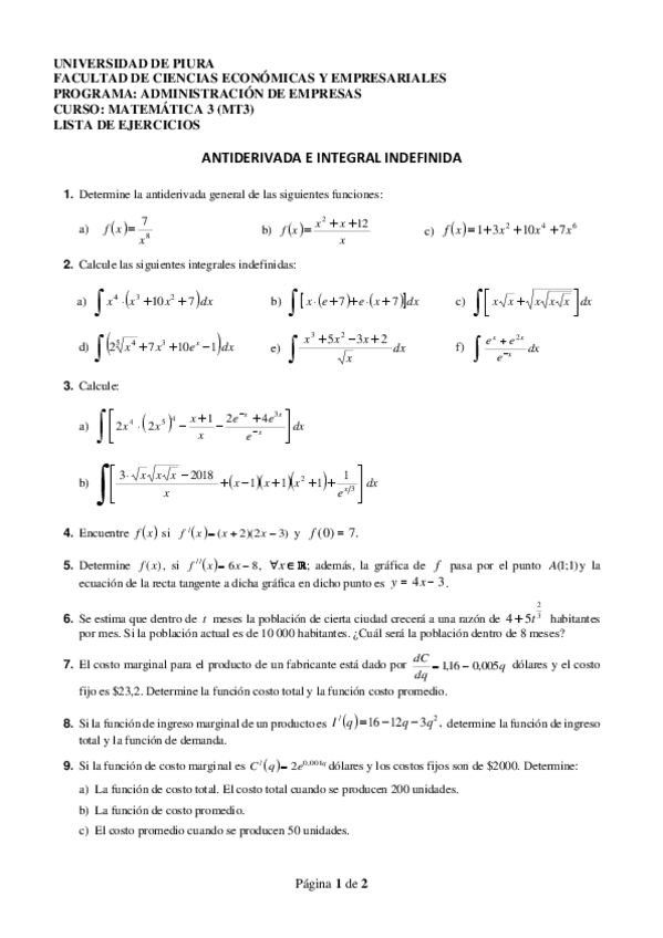 Miniatura del documento Lista-de-ejercicios-Antiderivada-e-integral-indefinida.pdf