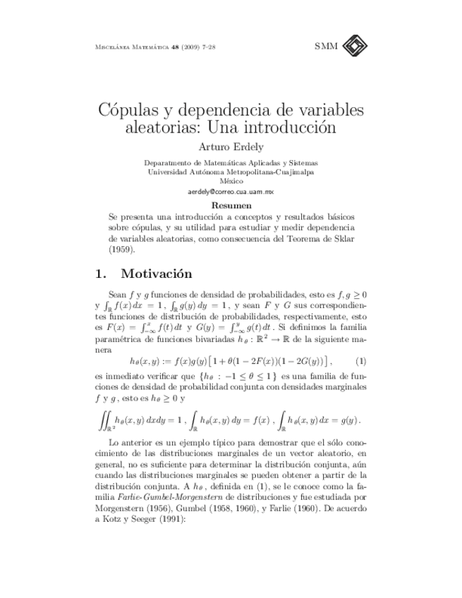 Miniatura del documento Copulasydependenciadevariablesaleat.pdf