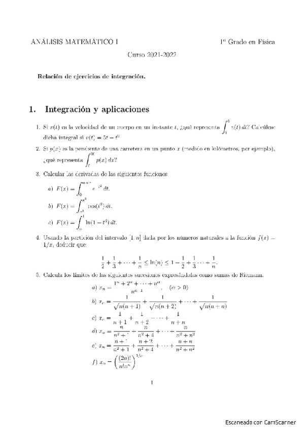 Miniatura del documento Relación 8 - Integrales (explicados).pdf