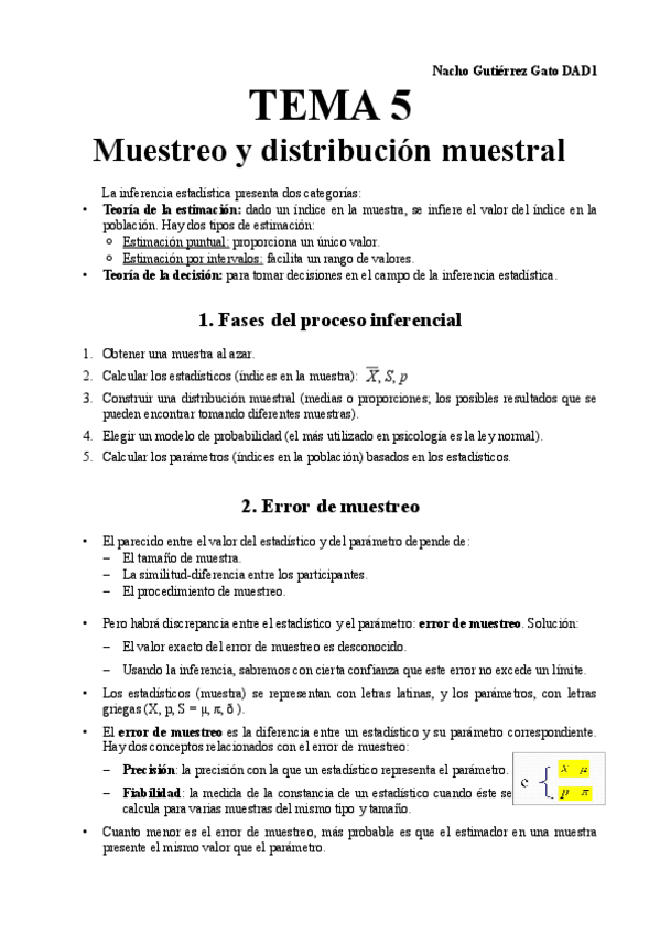 Miniatura del documento Resumen TEMA 5 Muestreo y distribución muestral.pdf