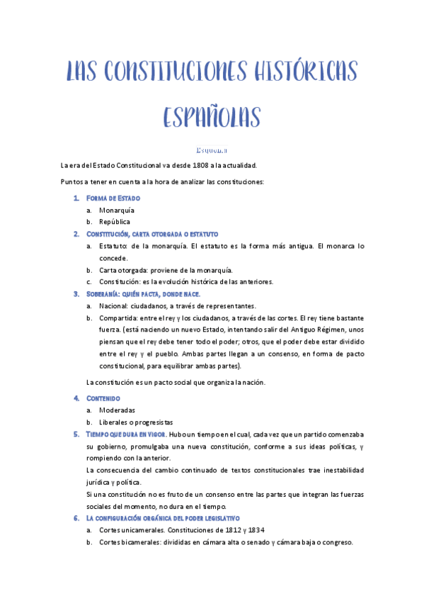 Miniatura del documento Las constituciones históricas españolas. Esquema.pdf