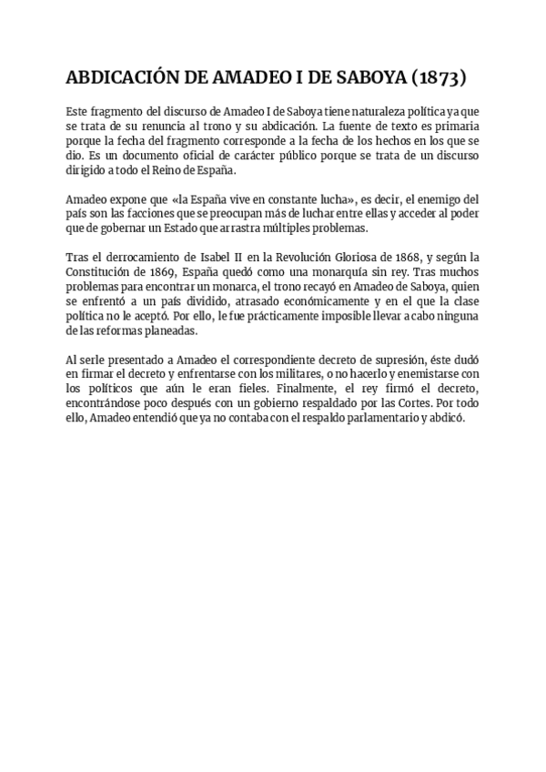 Miniatura del documento Comentario-de-texto-ABDICACION-DE-AMADEO-I-DE-SABOYA-1873.pdf