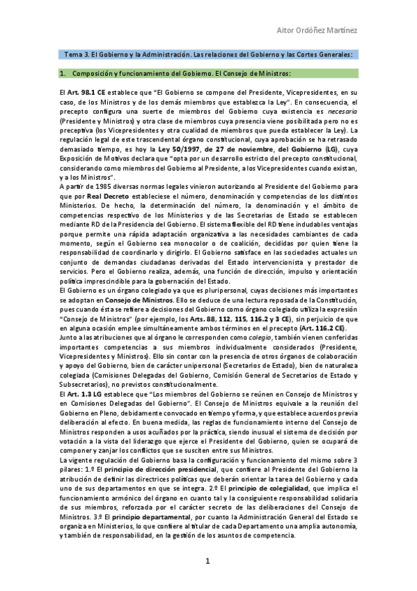 Miniatura del documento Tema 3.El Gobierno y la Administración. Las relaciones del Gobierno y las Cortes Generales.pdf