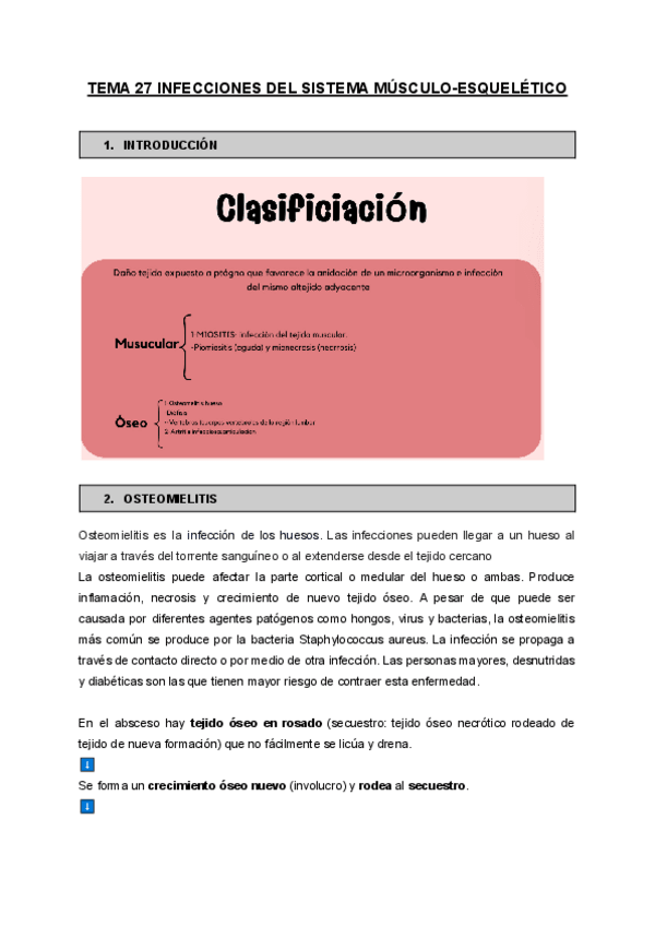 Miniatura del documento Tema-27-INFECCIONES MUSCULOESQUELÉTICAS.pdf