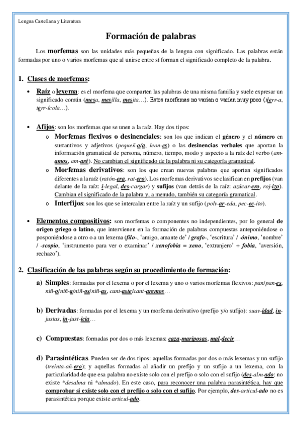 Miniatura del documento Formacion-de-palabras para examen EVAU.pdf