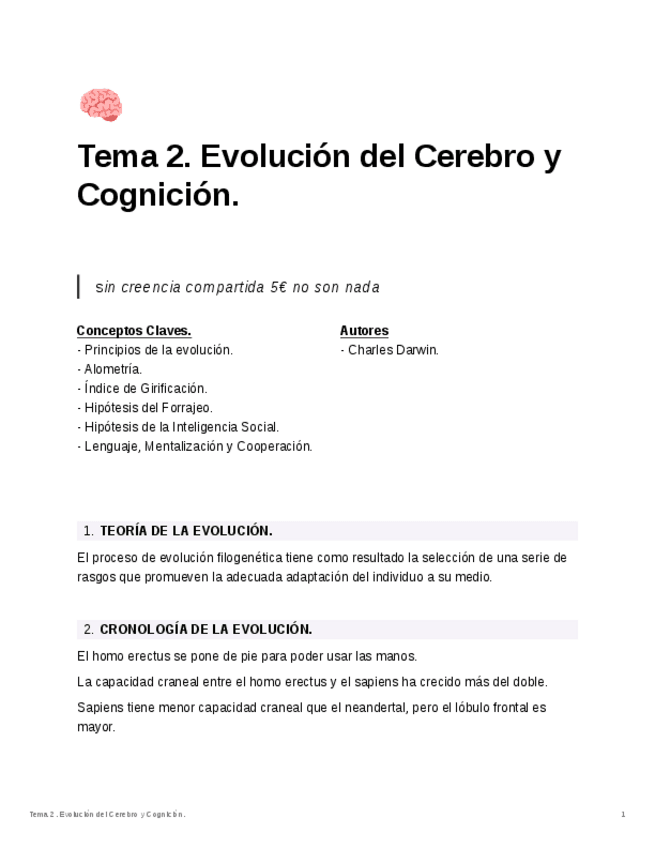 Miniatura del documento Tema-2.-Evolucion-del-Cerebro-y-Cognicion..pdf