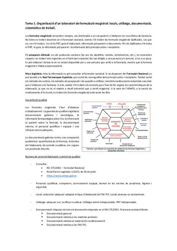 Miniatura del documento Tema 1. Organització d’un laboratori de formulació magistral- locals- utillatge, documentació, sistemàtica de treball. .pdf