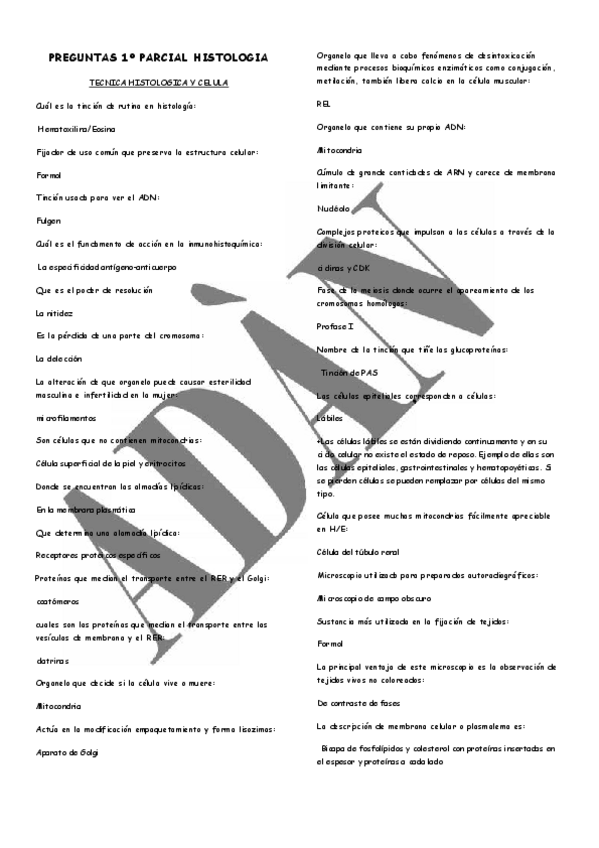 Miniatura del documento PREGUNTAS EXAMEN 1 PARCIAL HISTOLOGIA.pdf