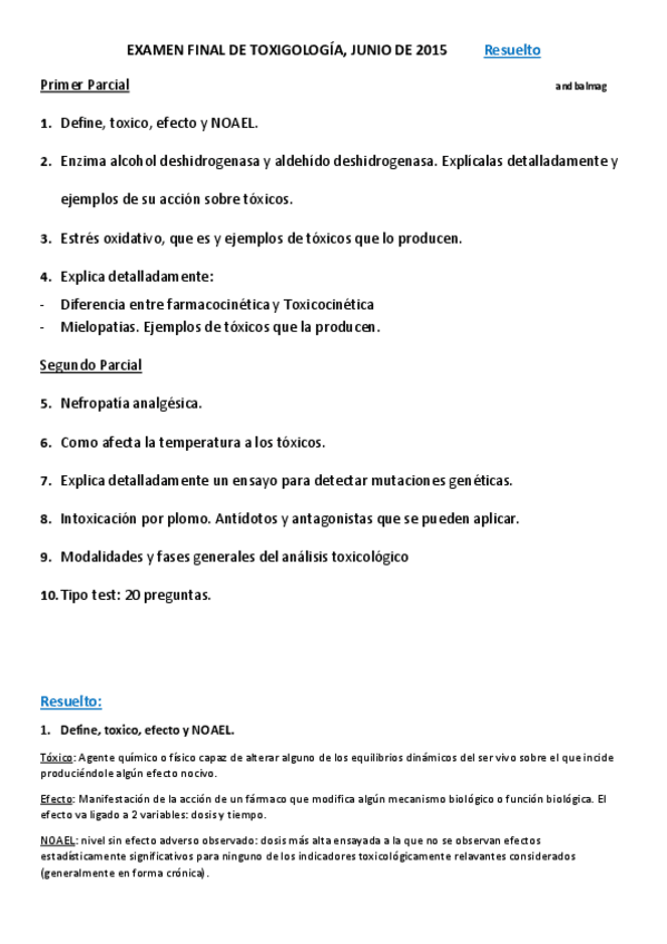 Miniatura del documento Examen Toxicología - Junio 2015 Resuelto.pdf