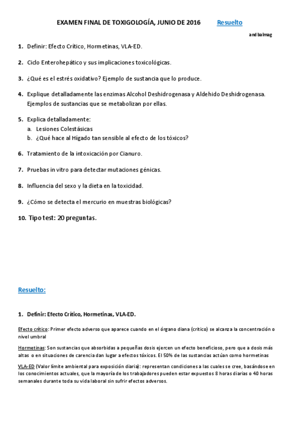 Miniatura del documento Examen Toxicología - Junio 2016 Resuelto.pdf