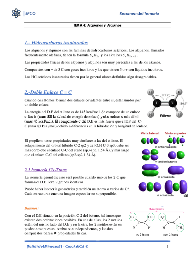 Miniatura del documento Tema 4 Alquenos y Alquinos.pdf