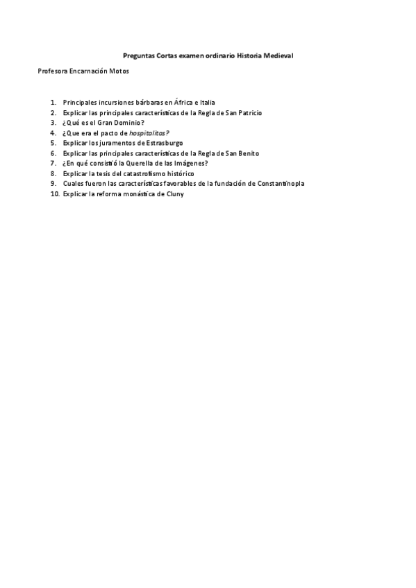Miniatura del documento Preguntas-Cortas-examen-Historia-Medieval.pdf