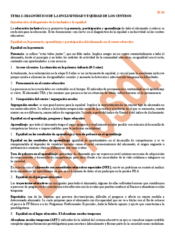 Miniatura del documento TEMA 2 DIAGNÓSTICO DE LA INCLUSIVIDAD Y EQUIDAD DE LOS CENTROS ESQUEMA 25-26.pdf