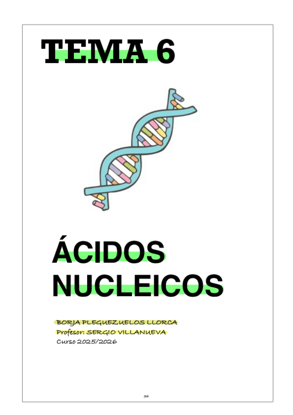 Miniatura del documento BIOLOGIA 2BACH || TEMA 6 Ácidos nucleicos.pdf