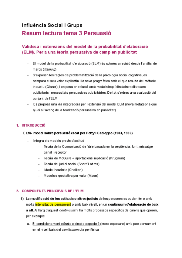 Miniatura del documento Resum lectura tema 3 Persuasio-influencia social i grups.pdf