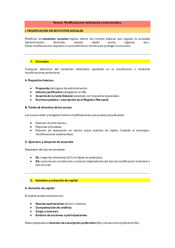 Miniatura del documento Tema 6 - Modificaciones estatuarias y estructurales. - Resumen completo - ADE UV.pdf