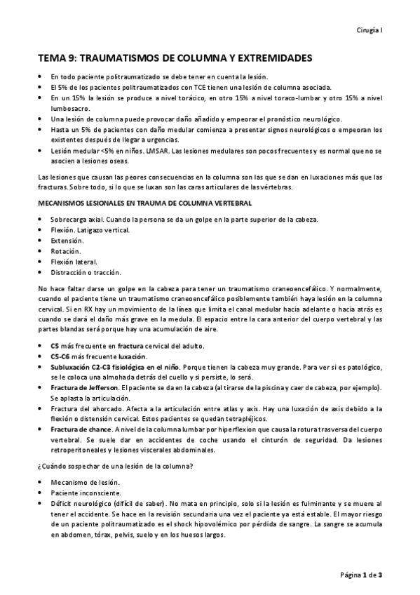 Miniatura del documento TEMA 9 TRAUMATISMOS DE COLUMNA Y EXTREMIDADES.pdf