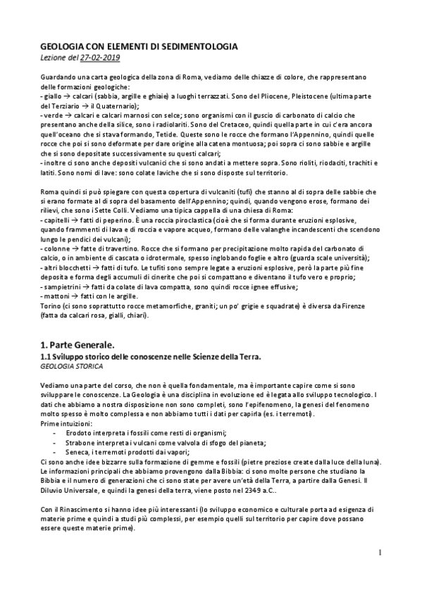 Miniatura del documento Geologia - 1. Storia della Geologiapdf
