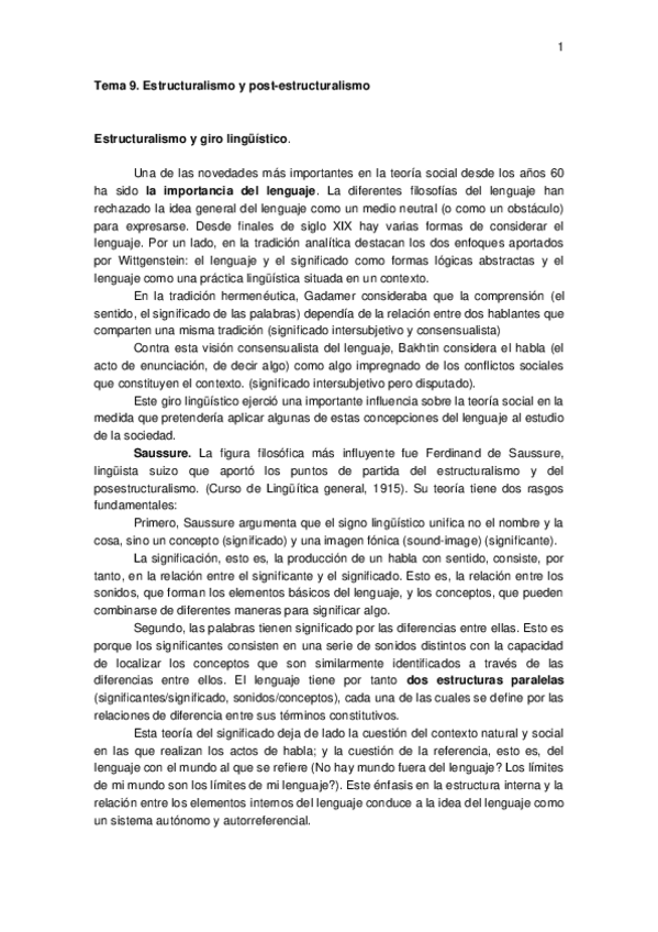 Miniatura del documento Tema 9. Estructuralismo y posestructuralismo.docx