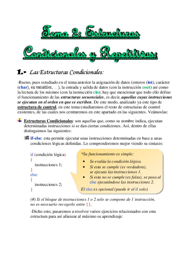 Miniatura del documento Tema 2. Estructuras Condicionales y Repetitivas.pdf