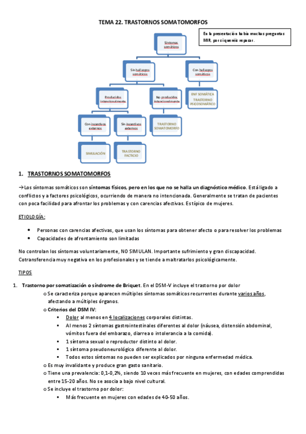 Miniatura del documento Tema 22. Trastornos somatomorfos.pdf