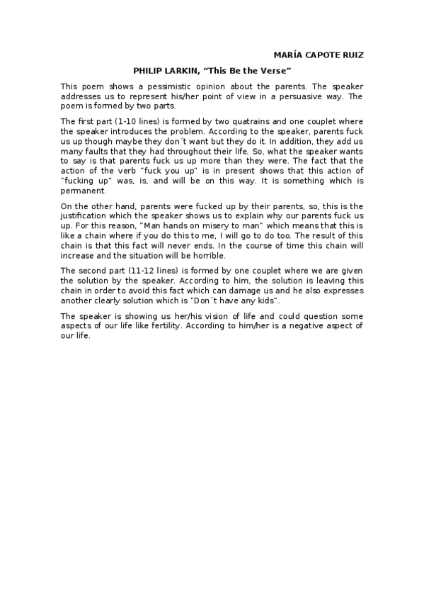 Miniatura del documento COMENTARIO PHILIP LARKIN- THIS BE THE VERSE.docx