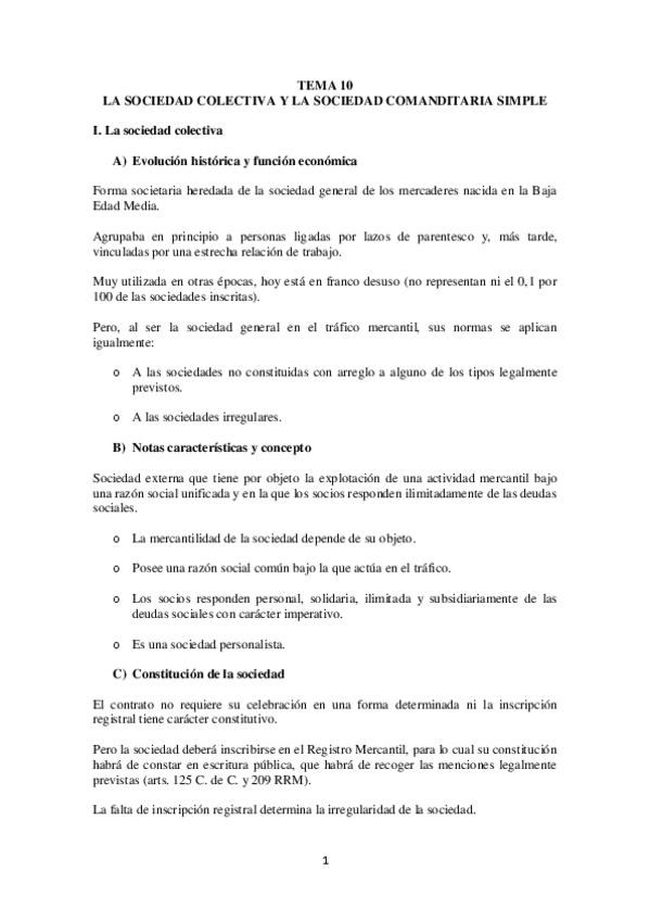 Miniatura del documento TEMA 10. La sociedad colectiva y la sociedad comanditaria simple.pdf