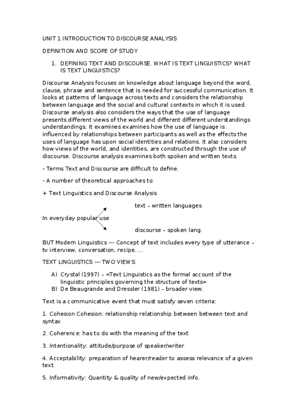 Miniatura del documento UNIT 1 INTRODUCTION TO DISCOURSE ANALYSIS.docx